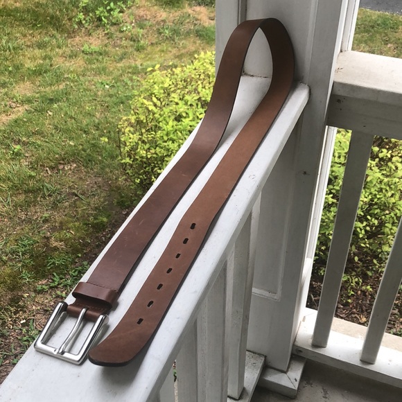 Boutique Size 2X (46-48) Smooth Leather Classic Brown Bright Silver HW $79 NEW - Picture 7 of 16